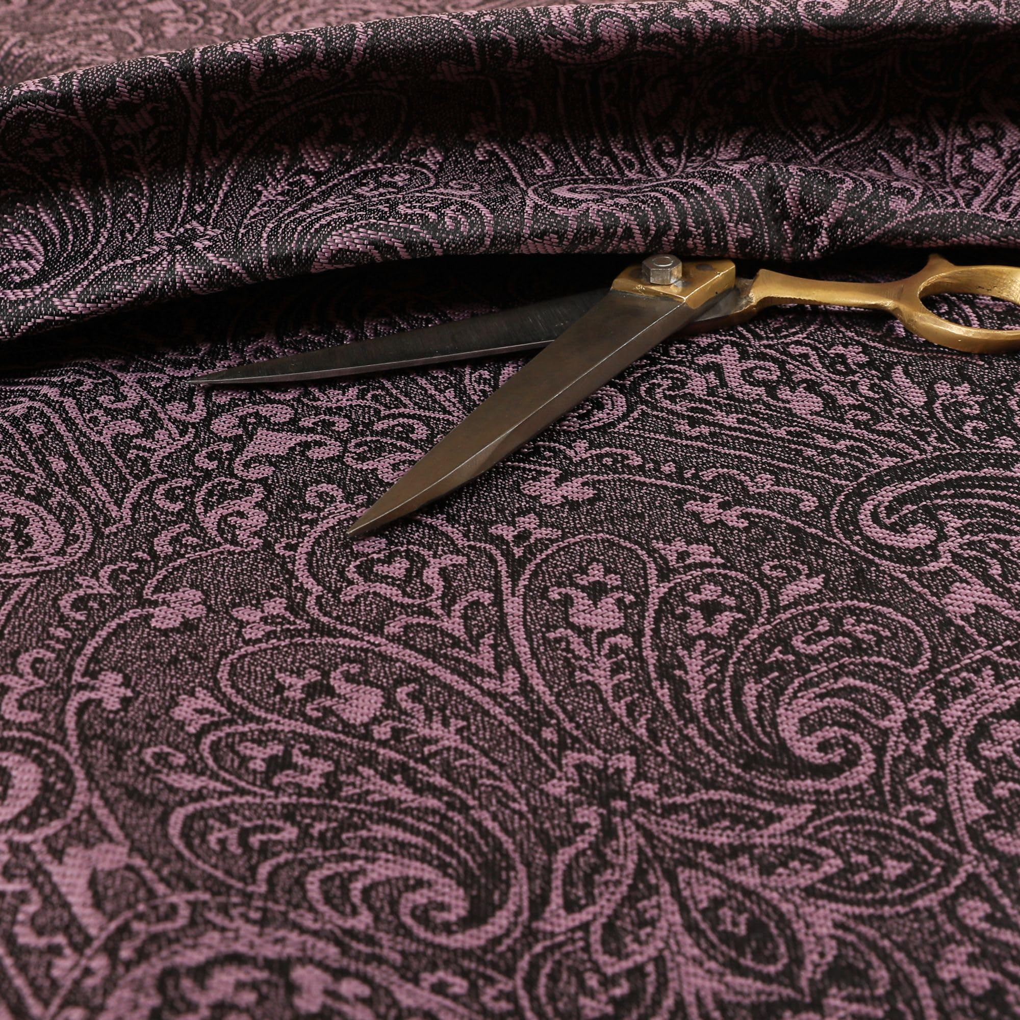 Redbrick Mill Fabrics Flame Retardant Royal Damask Pattern Lightweight Chenille Purple Upholstery Curtain Fabrics (1 Metre)