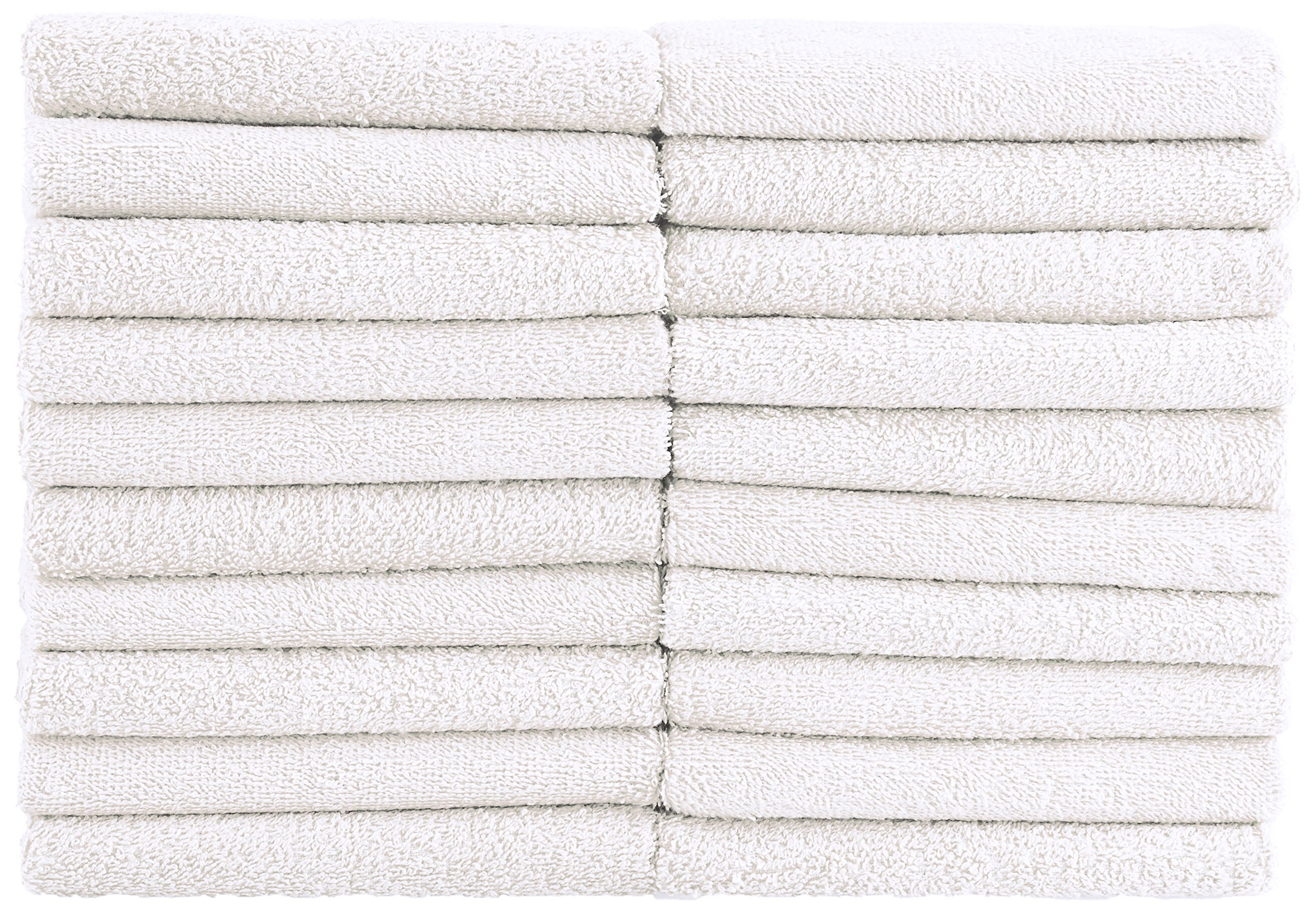 NatureMark Asciugamani Ospite – Confezione da 20 (30x50 cm), 100% Cotone, Certificati OEKO-TEX, Morbidi, Assorbenti e Facili da Lavare – Per Bagno, Ospiti & Spa – Bianco