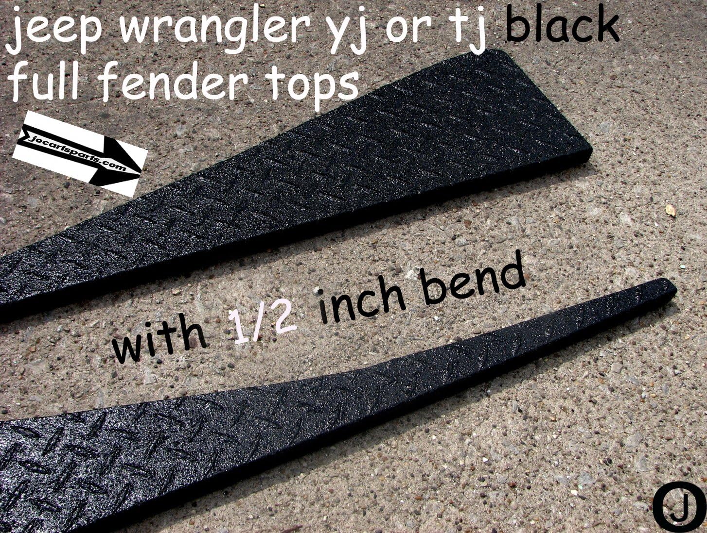 Fits Jeep TJ Black Coated Diamond Plate Full Top Fender Cover with Bend