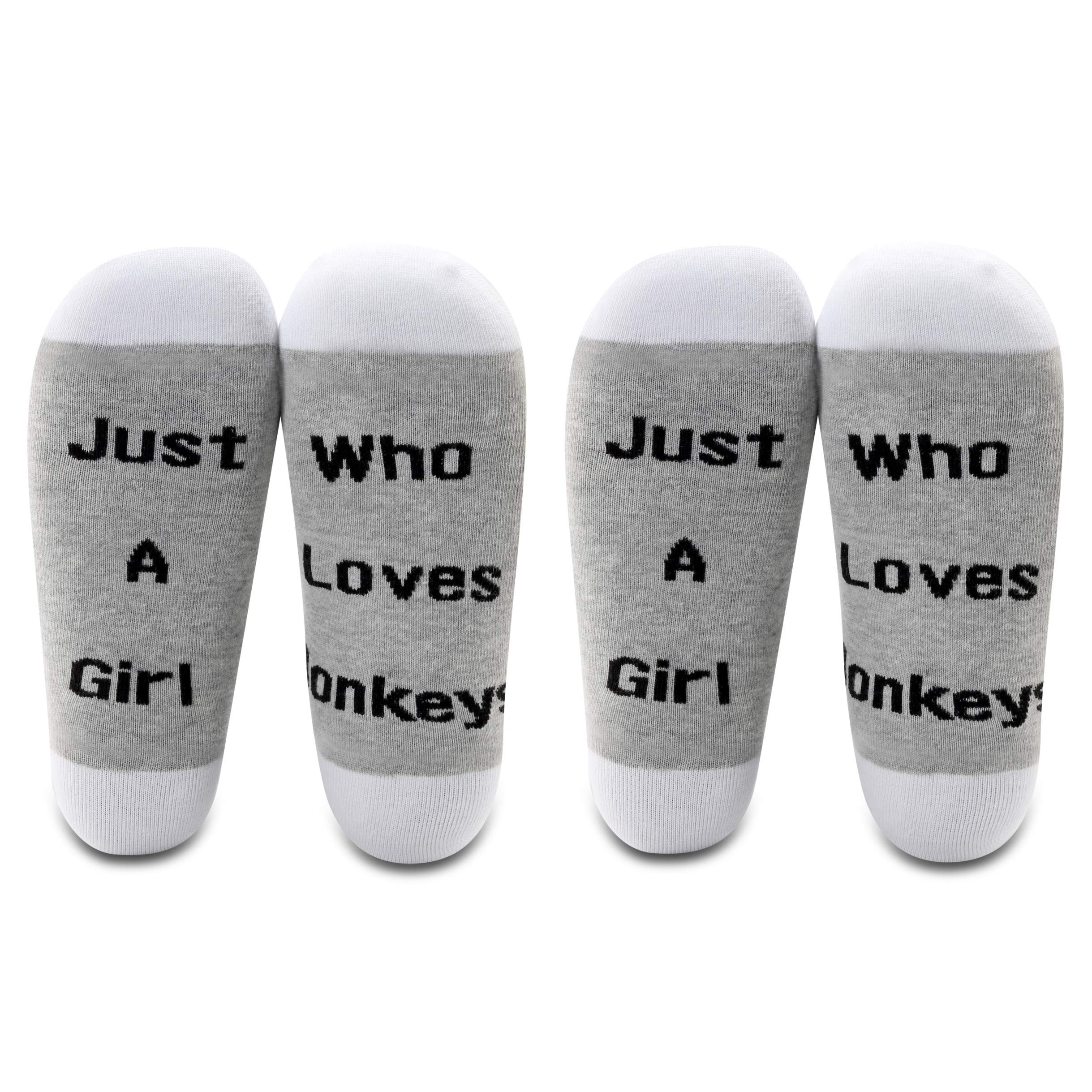 LEVLO Funny Donkeys Lovers Gifts Just A Girl Who Loves Donkeys Cotton Socks Women Socks