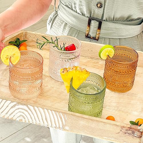 Vista 13 de Kate Aspen Juego de vasos de ámbar con cuentas de 6 a 10 onzas, juego de cristalería vintage, juego de vasos de Júpiter, juego de vasos de cóctel