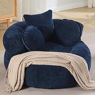 Round Oversized Chair Floor Sofa Chair, Chenille Compressed Circle Chais...