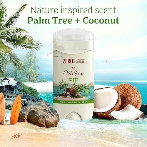 Miniatura 6 de Old Spice Aluminum Free Deodorant for Men, 24/7 Long Lasting Freshness, 24/7 Sweat & Odor Protection, Fiji with Palm Tree Scent Deodorant with