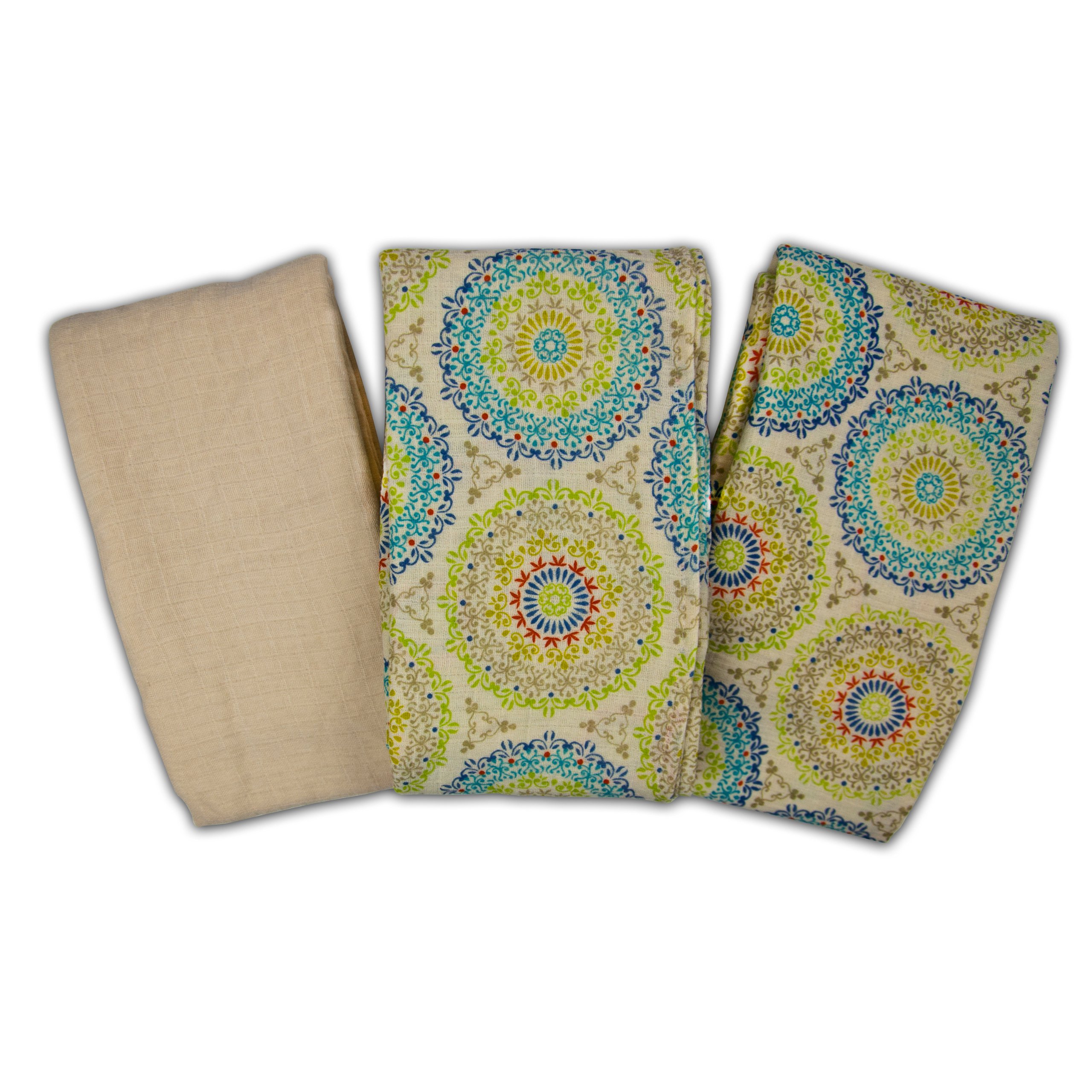 Calm Muslin Blankets, Medallion, 3-Pack (Discontinued by Manufacturer)