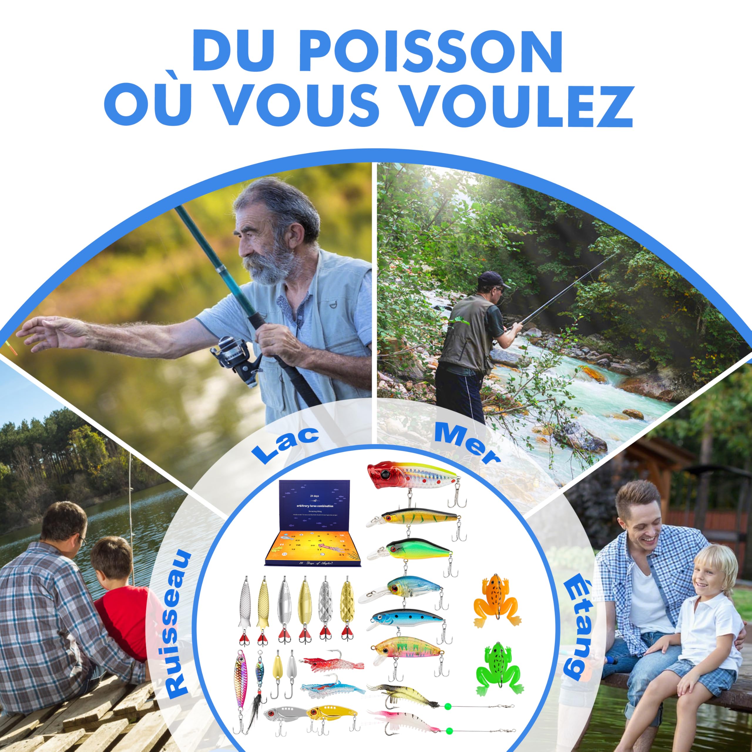 TRUSCEND Kit Complet de Leurres avec Boîte de Pêche et Accessoires Inclus