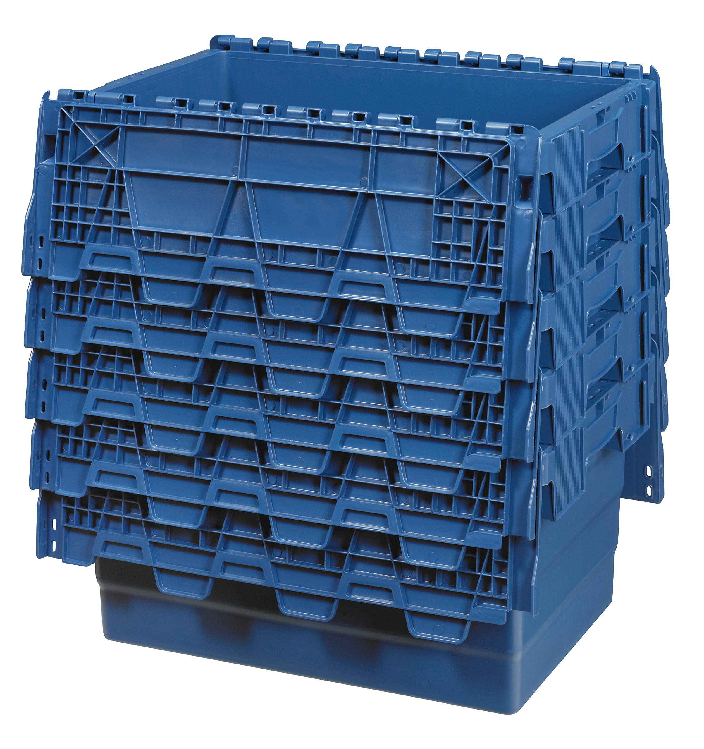 Logiplast 5 Stück Kunststoffkisten mit Deckel 60 x 40 x 32 cm Aufbewahrungsbox in Industriequalität