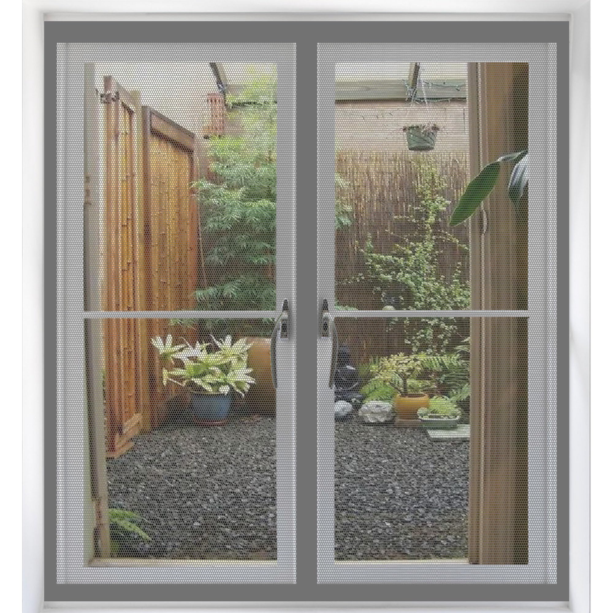Wruijio Grey Magnetic Window Fly Screens Windows 165 X 145 Cm Selfadhesive Tape Window Netting For Insects Excellent Ventilation While Blocking Bugs For Windows Doors And Patio Screens,