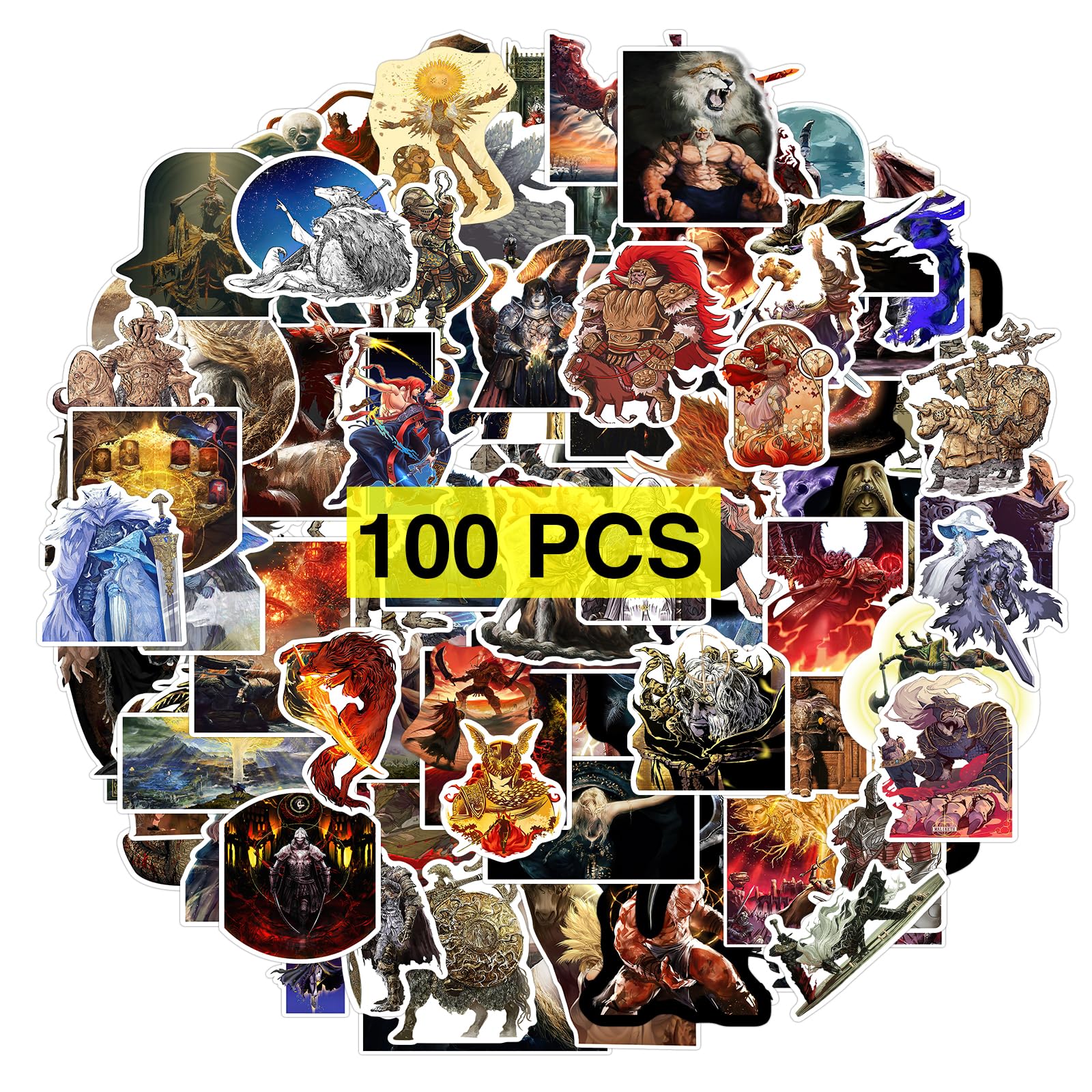 Babymiu Video Game Gaming Ring Stickers（100 Pcs） Gamer Vinyl Decals Gifts Merch Party Supplies for Water Bottle Skateboard Luggage Scrapbook Kids