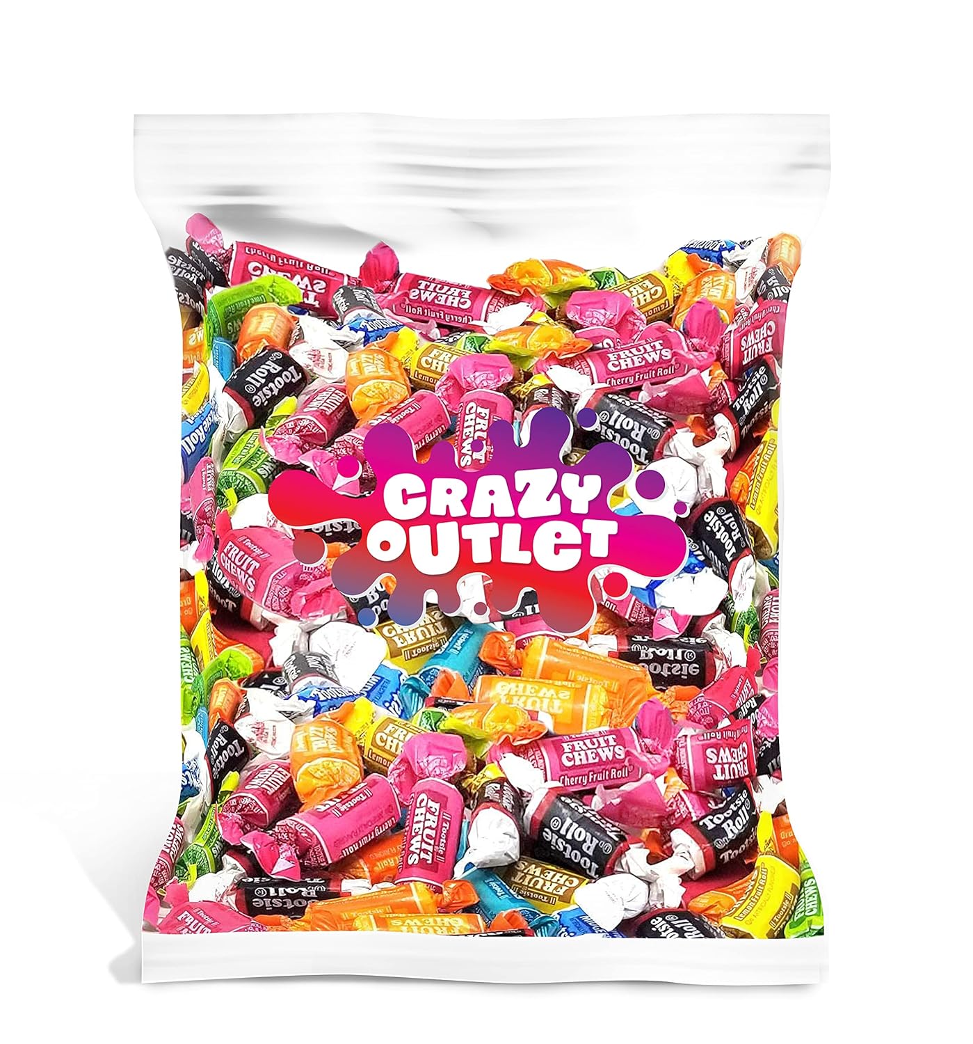 CrazyOutlet Fruit Candy, Taffy Assorted Flavors - Bulk Pack, 2 Lbs