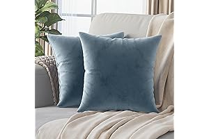 Premium Velvet Pillow Covers 16 in x 16 in Dusty Blue