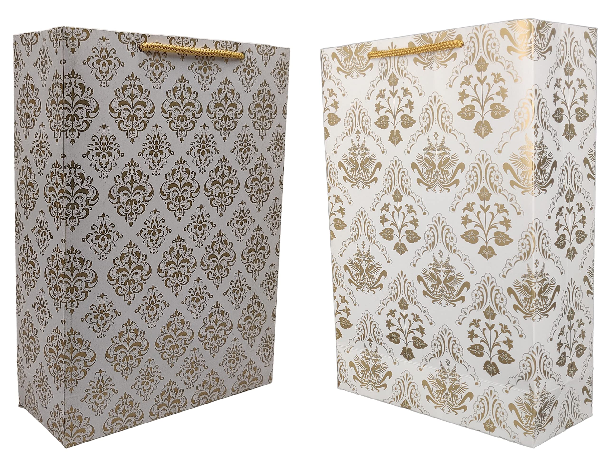 TASCHEGold Flower and Gold Bird Design Assorted Paper Carry Bags | Gift Bags for Return gifts, and Birthday presents (28 * 20 * 7.5 cms) (Pack of 10) (B0C3GWVWGL) Amazon Price History, Amazon Price Tracker
