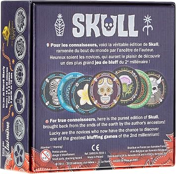 Skull Party Game - Bluffing and Strategy Game Fun for Game Night, Family Board Game for Kids & Adults, Ages 13+, 3-6 Players, 30 Minute Playtime, Made by Space Cowboys