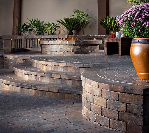 Miniatura 2 de LUMENGY Luz LED Hardscape de 7 pulgadas, 1-3 vatios regulable, función fácil de reemplazar, 3 placas de montaje para paredes de contención e