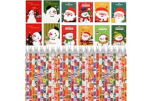 Christmas Notebooks and Pencils Bulk Set | 72Pcs Classroom Holiday Party Favor Crafts