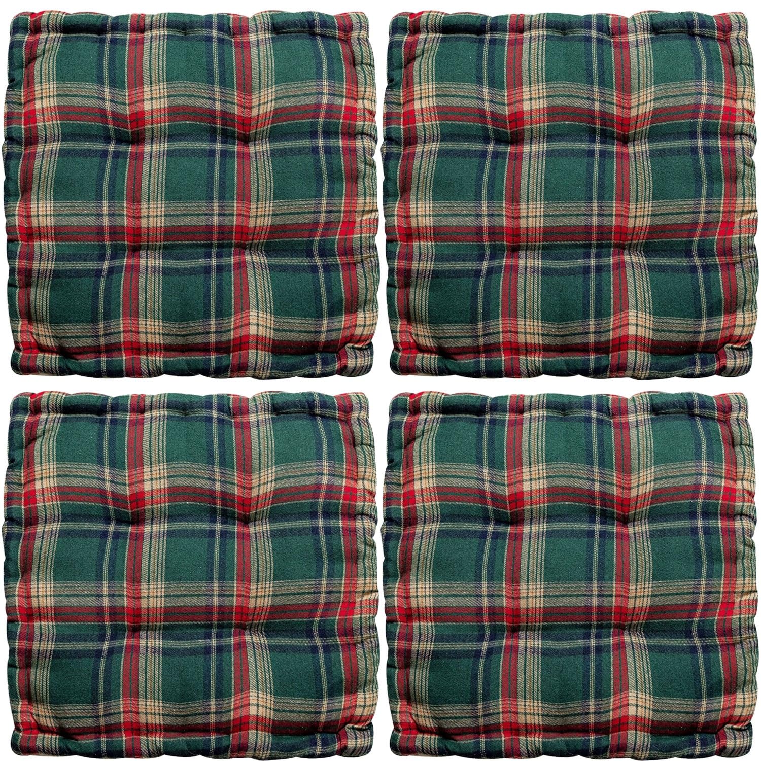 Coussin de chaise confortable motif tartan vintage pour sublimer les repas de cuisine