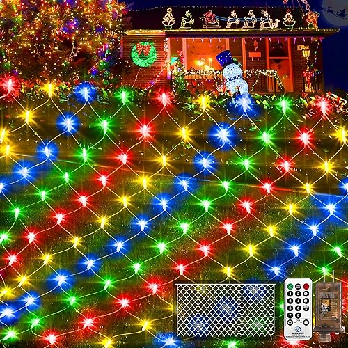 KNONEW Paquete de 2 360 luces LED de red de Navidad de 13 pies x 6.6 pies, luz de malla para exteriores, conectable, impermeable, 8 modos y