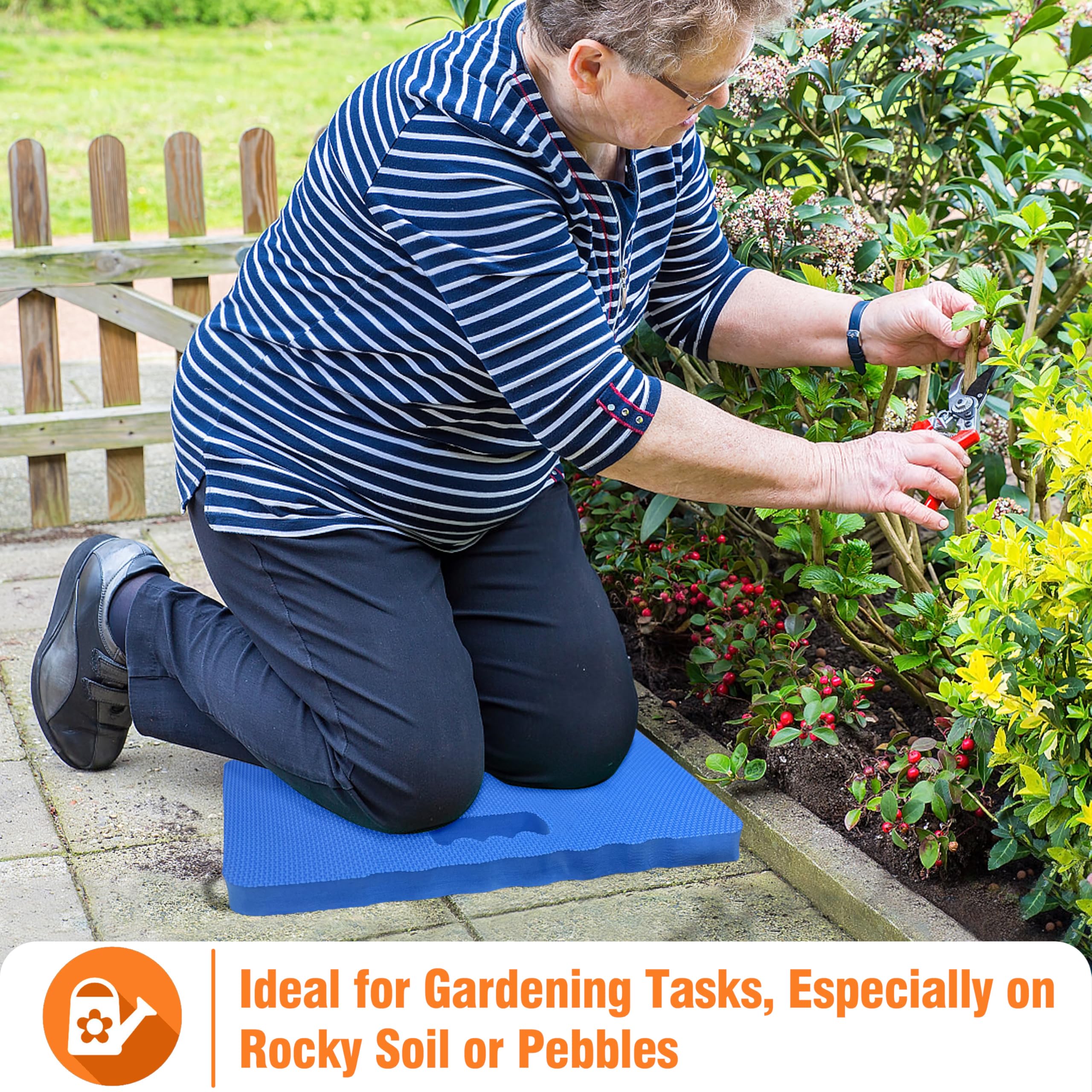 Gardzen 3er-Pack Garten-Kniepolster – für Gartenarbeit, Babybad, Yoga, Pilates, Training, 45,7 x 27,9 x 2,5 cm, Blau