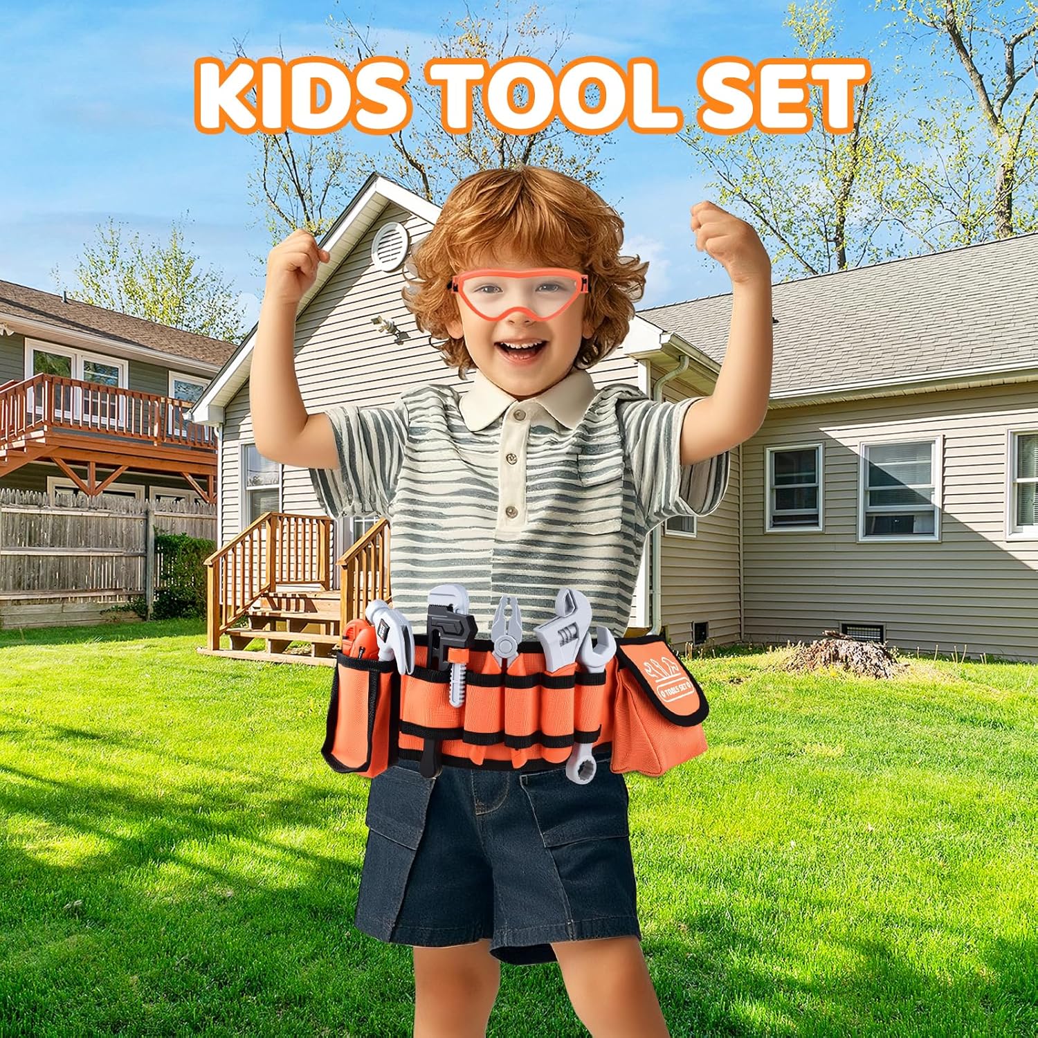 Toddler Tools Kit Kids Tool Set Toddlers Tool Kit Kid Toddler Tools Belt 3 4 5 Year Old Construction Tools Toys for Boys Birthday Gifts Age 3 4 5 6 7