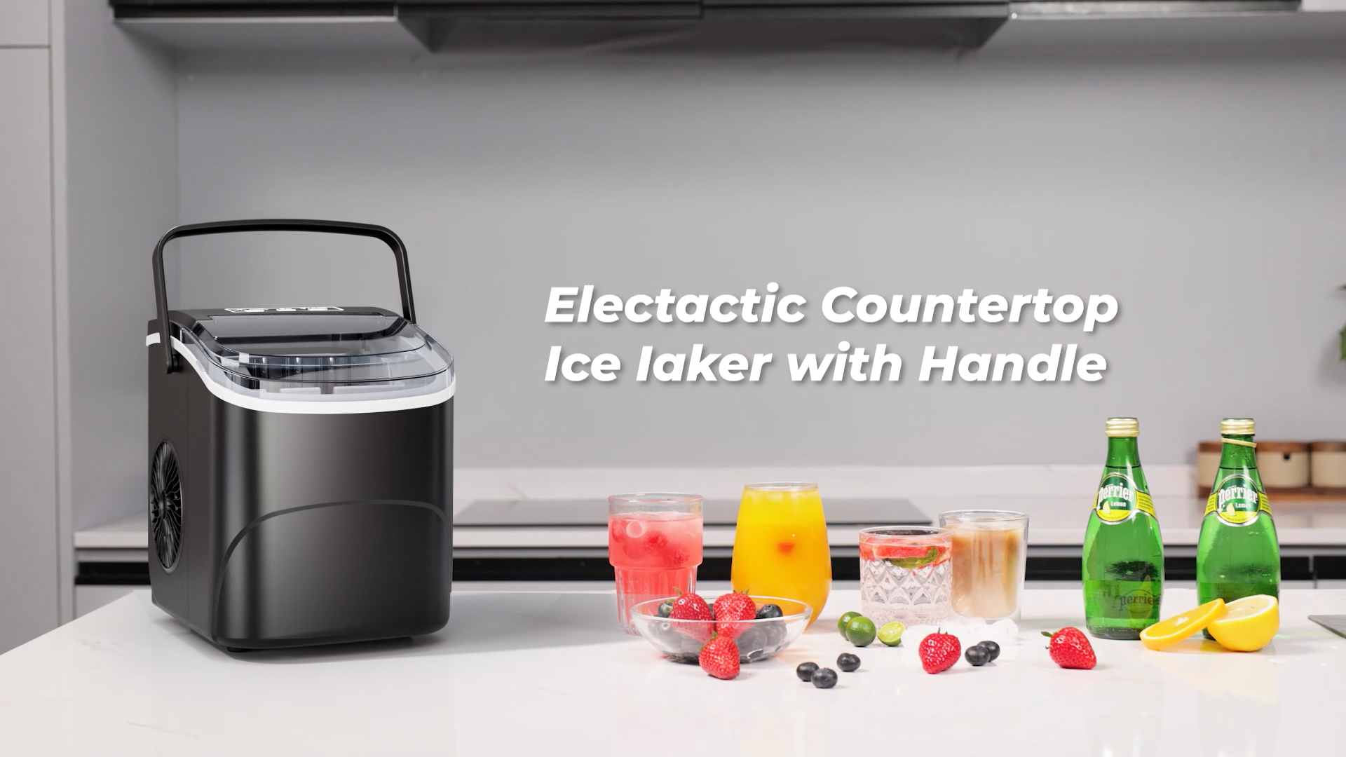 Image of Electactic Ice Makers Countertop,26Lbs /24H,9 Cubes in 6 Mins,Portable Ice Maker Machine with Self-Cleaning,2 Sizes of Bullet Ice,Perfect for Home Kitchen(Black)