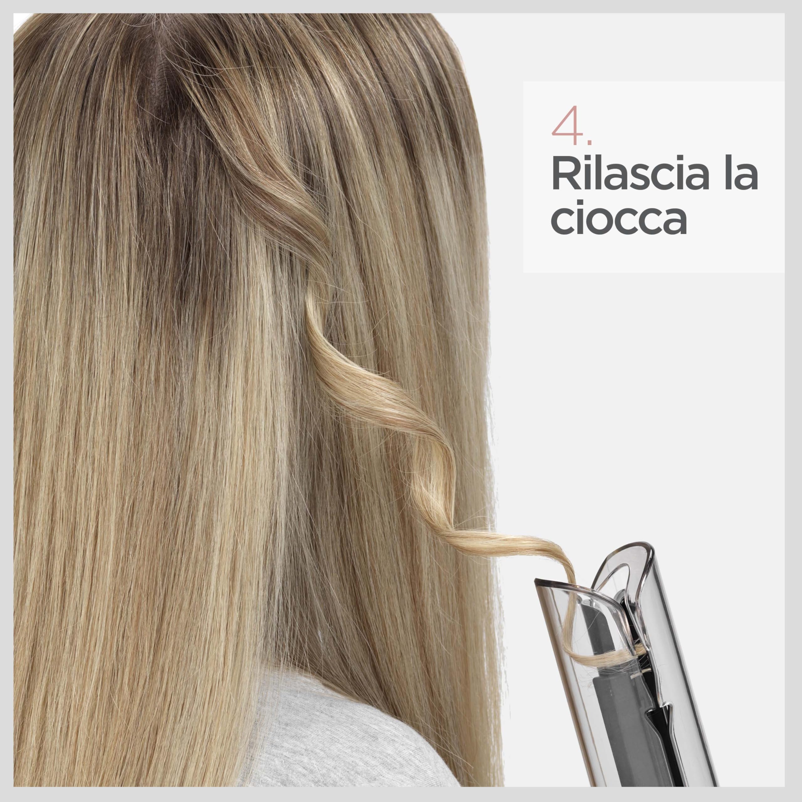 BaByliss Curl Secret Lite, Arricciacapelli automatico, look mossi facili da realizzare, 5 impostazioni di temperatura fino a 210°C, Nero e Rose Gold, C1031E