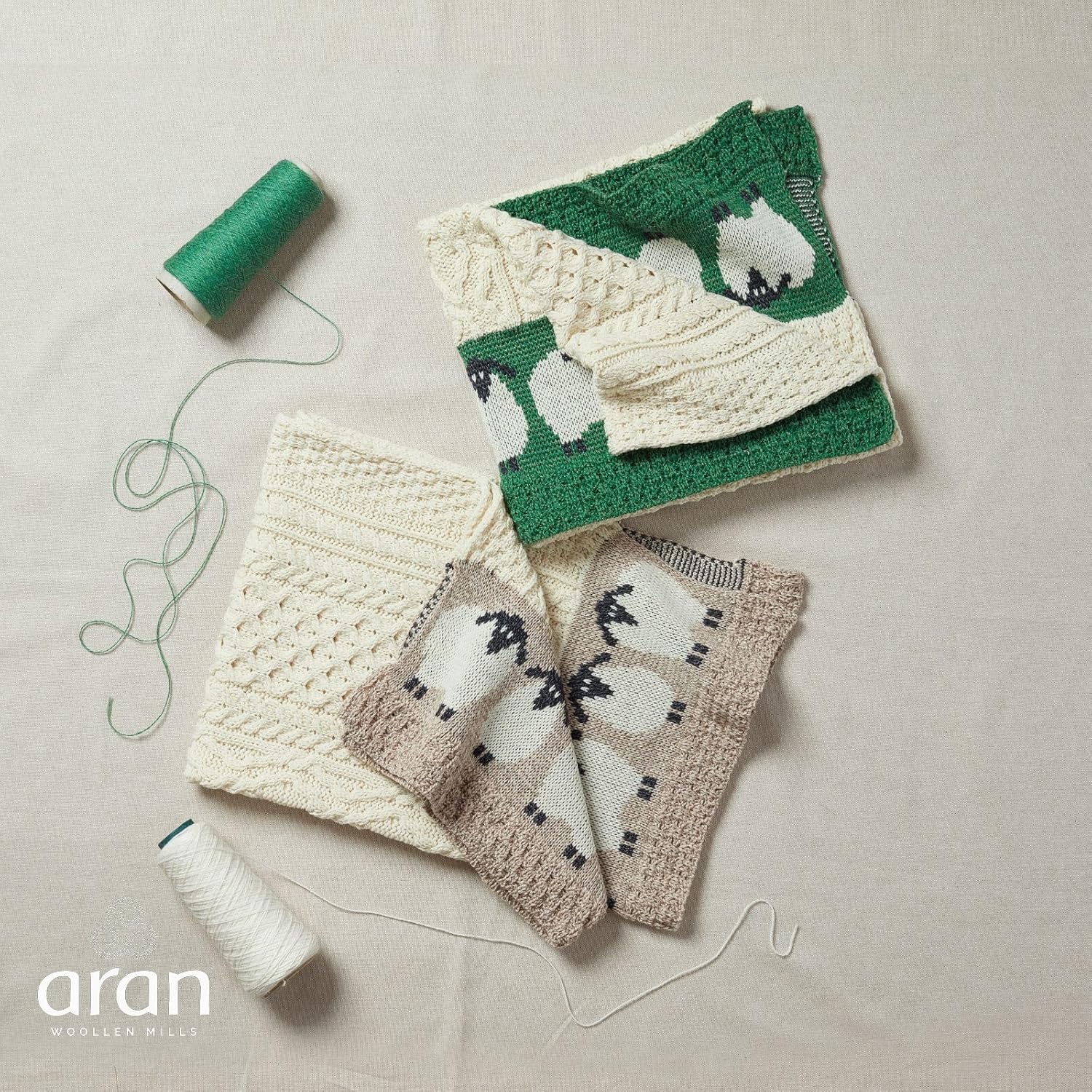 Aran Woollen Mills Children Irish Sheep Knitted Blanket for Boys & Girls, 100% Merino Wool Throw, Made in Ireland