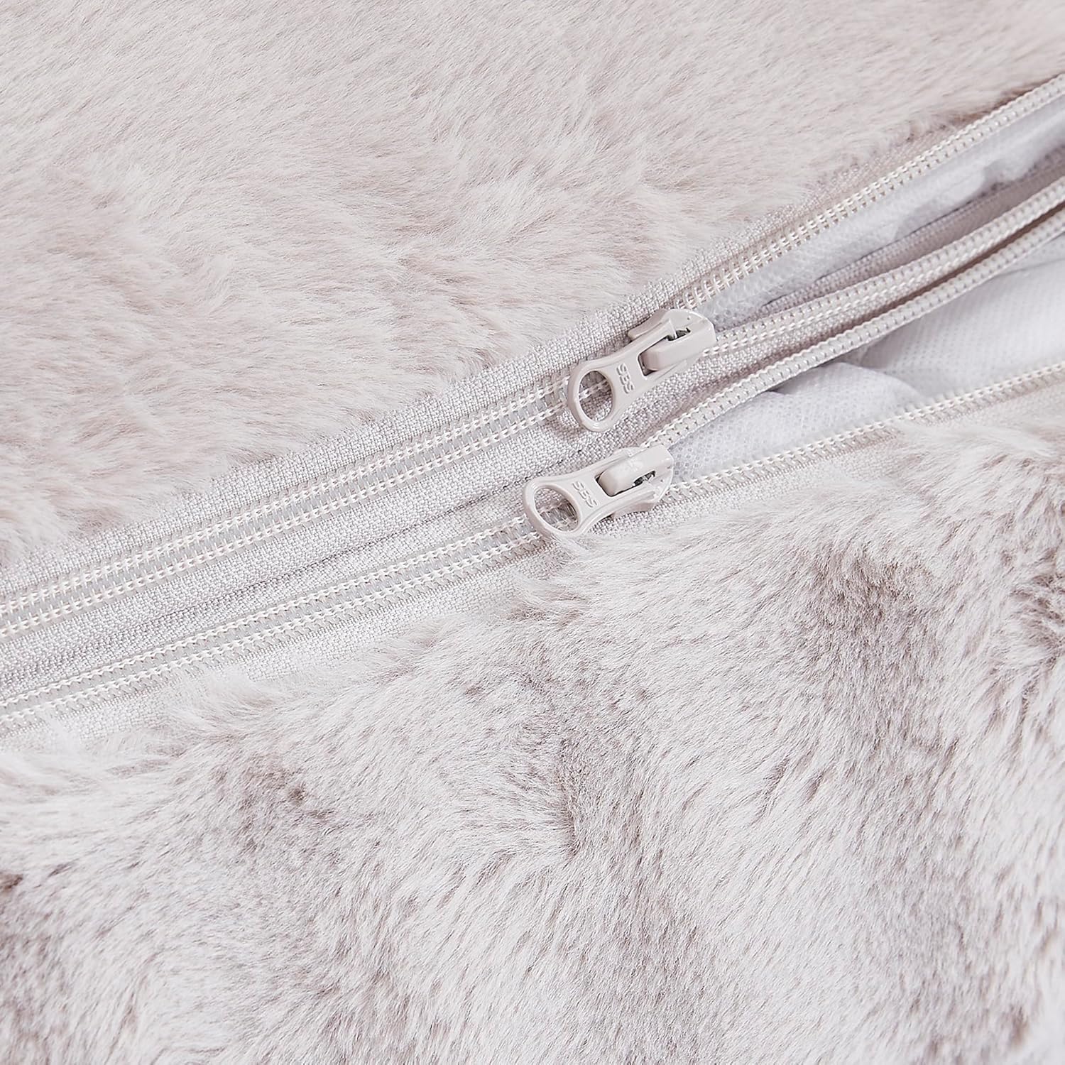 Modern Threads Brushed Long Pile Rabbit Fur Cuddler Dog Bed, Bolstered Supportive Sides, Calming Nest Design, Removable Washable Cover, Bed for Small to Medium Dogs, Stone, (24" L x 20" W x 8" Th)