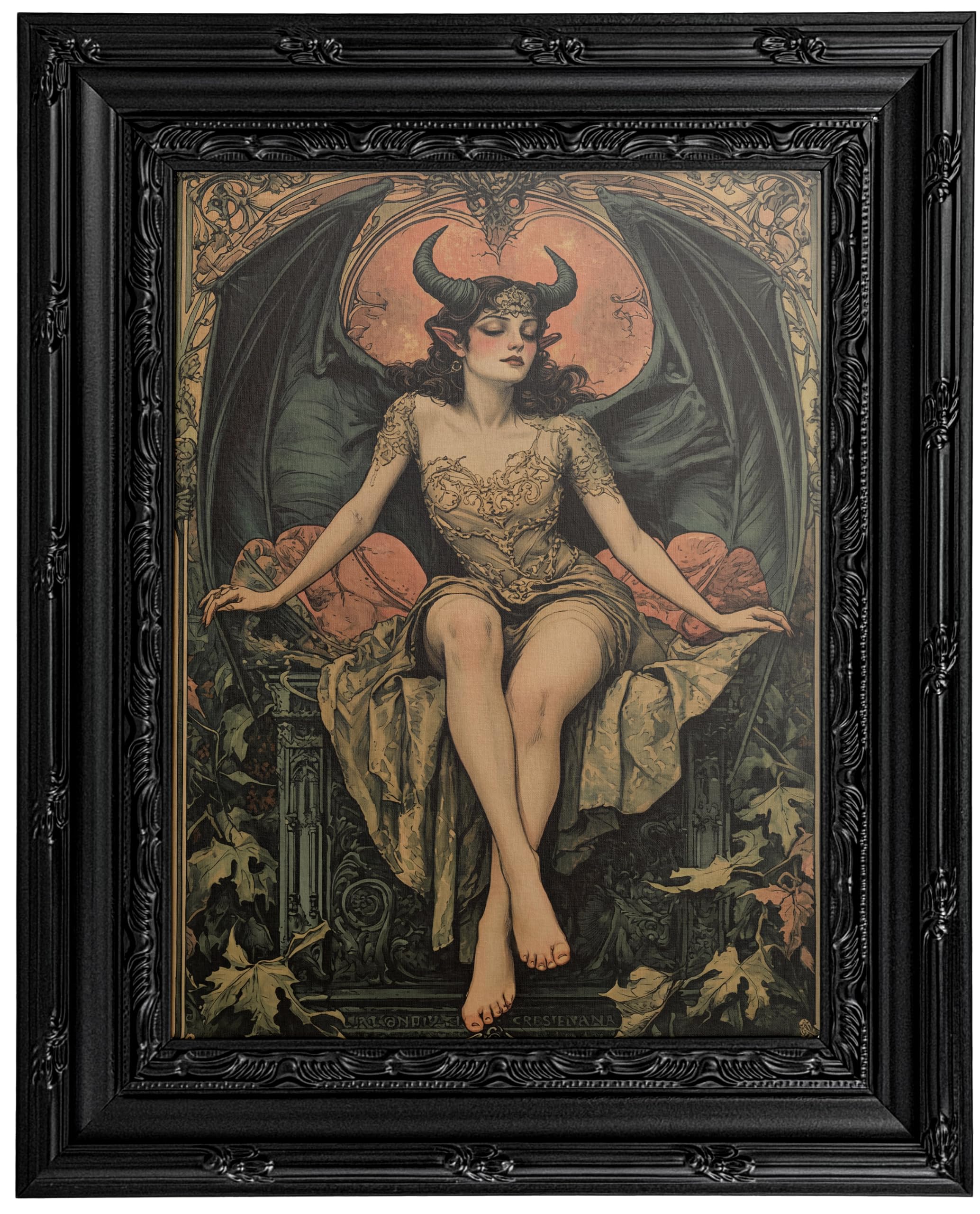 Anpeer Framed Gothic Succubus Canvas