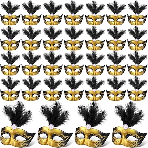 Sanwuta 72 piezas de Mardi Gras mini máscaras pequeñas decoraciones para tartas mini máscara decorativa para decoración de fiesta de Mardi Gras