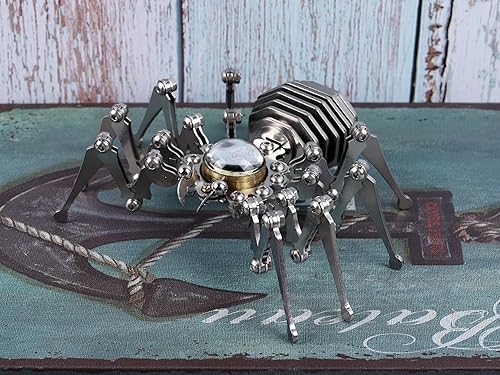 Miniatura 5 de MENZOM Kit de modelo de araña 3D, rompecabezas mecánico de araña 3D, rompecabezas de metal 3D, modelo desmontable de acero inoxidable montado a mano