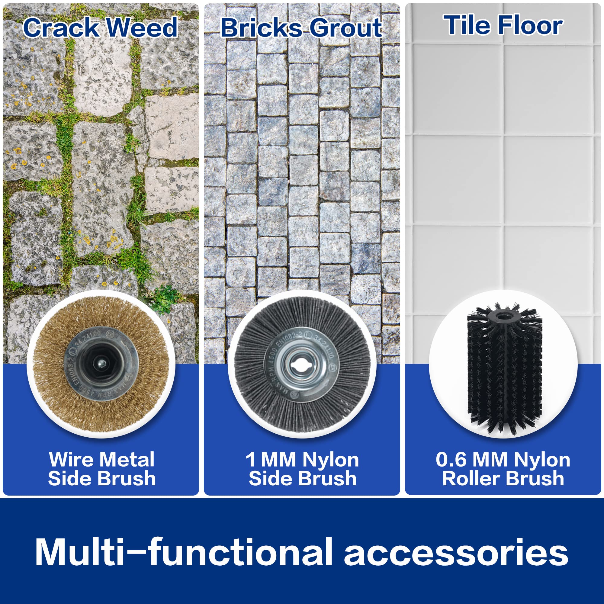 SICENXTOOLS Grout Cleaner for Tile floors Grout Cleaner Machine with Grout Brush,Removes Grout,Moss,Weed Between Floor Tiles,Patio,Board,Bricks,Deck,Pool,Paver