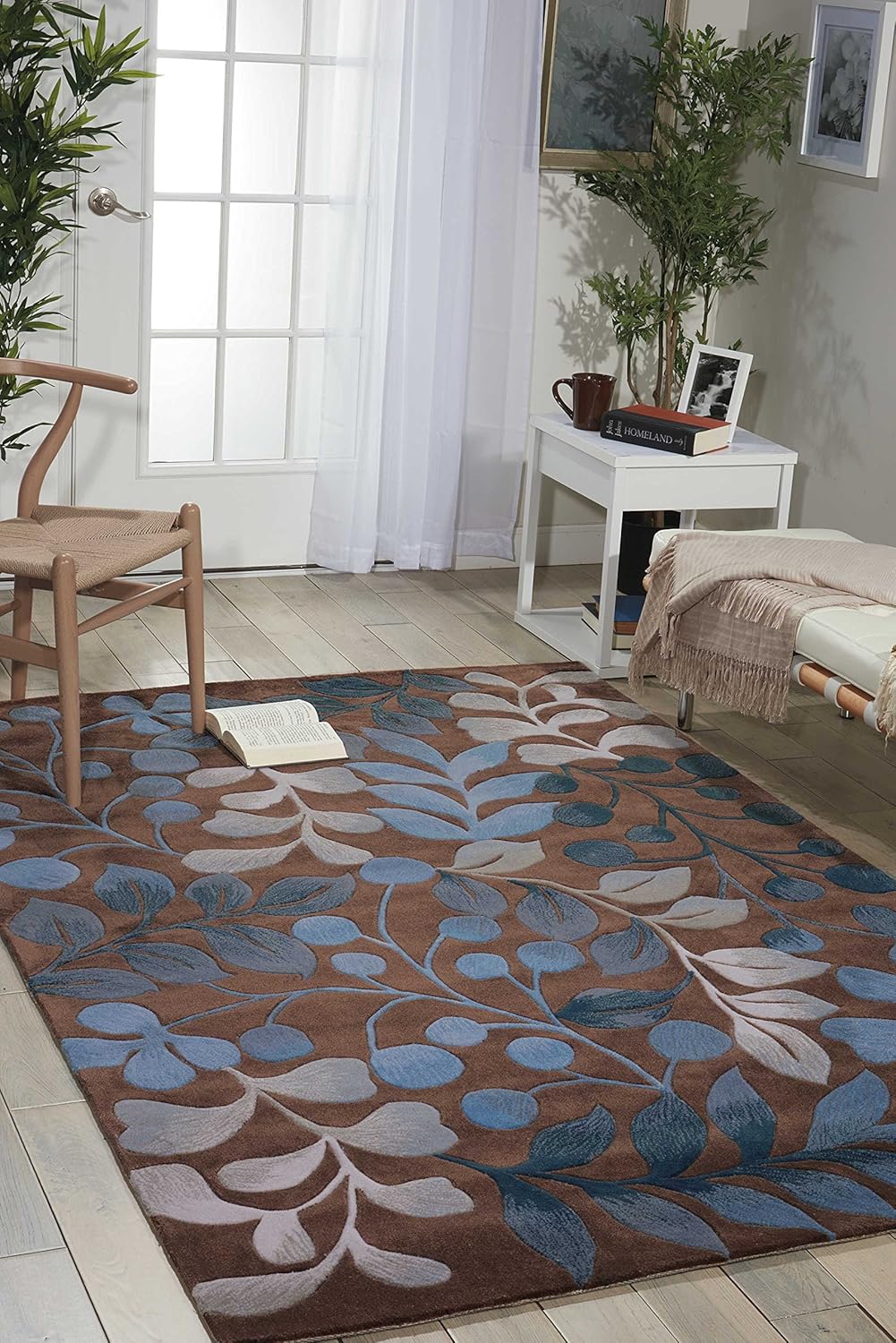 Nourison Home Contour Mocha 5' x 7'6" Area Rug - Easy Clean, Non Shedding, Bed Room, Living Room, Dining Room, Kitchen (5' x 8')