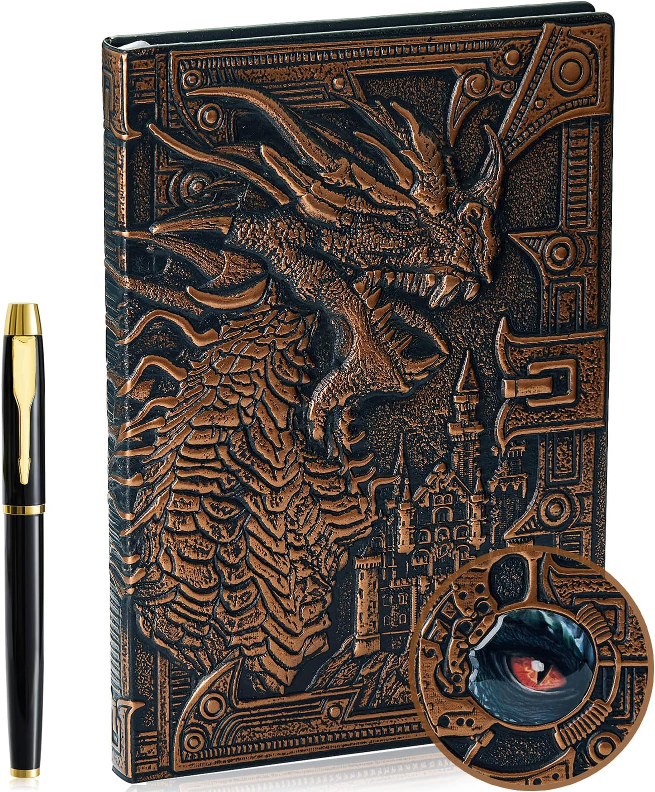 CAGIE A5 Notizbuch Leder - Vintage Tagebuch Mit Stift & 288 Seiten