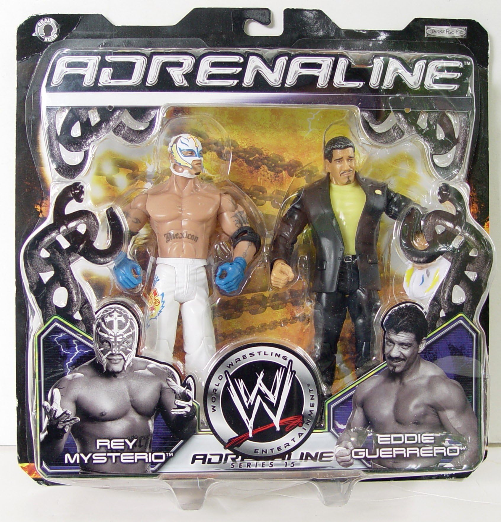 WWE Adrenaline Series 15 Figure 2-Pack: Rey Mysterio with Ripped Mask Vs Eddie Guerrero