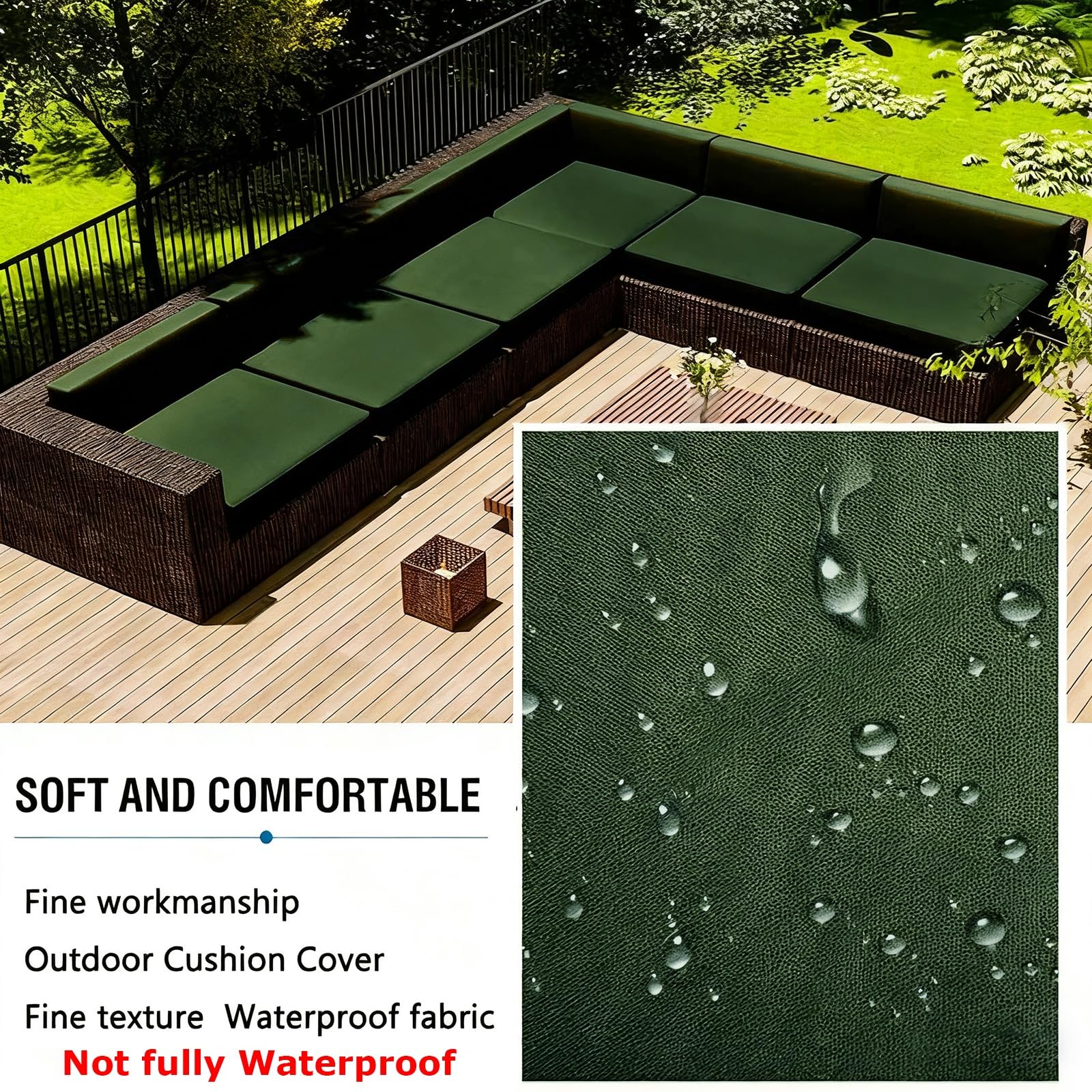 Stuhlkissen Bezug Abnehmbar Outdoor Überzug Gartenpolster Individuelle Kissenbezüge Sitzkissenbezug Für Indoor Mit Reißverschluss Rutschfester 20cm Hoch 91% Wasserdicht(130x60 cm)