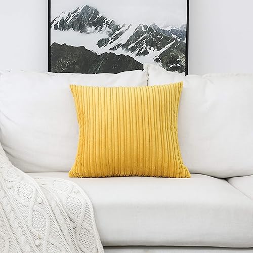 Miniatura 683 de UGASA - Juego de 2 fundas de almohada de terciopelo a rayas, funda decorativa para cojín con cremallera oculta para el hogar, sofá, dormitorio,