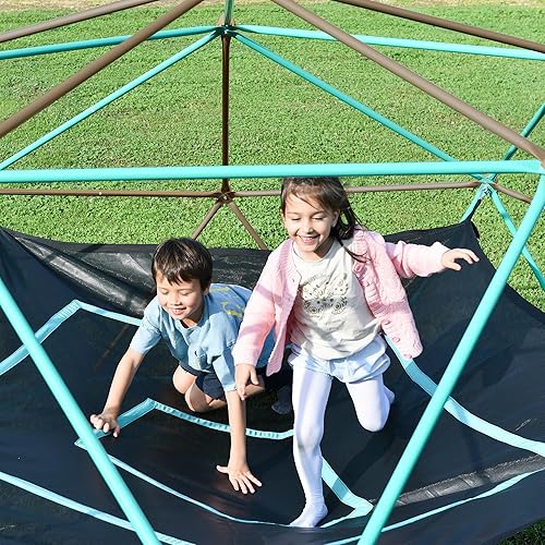 Miniatura 7 de Merax Cúpula de escalada de 13 pies con hamaca, centro de juego para escaladores geométricos al aire libre para niños de 3 a 10 años, soporta 1000