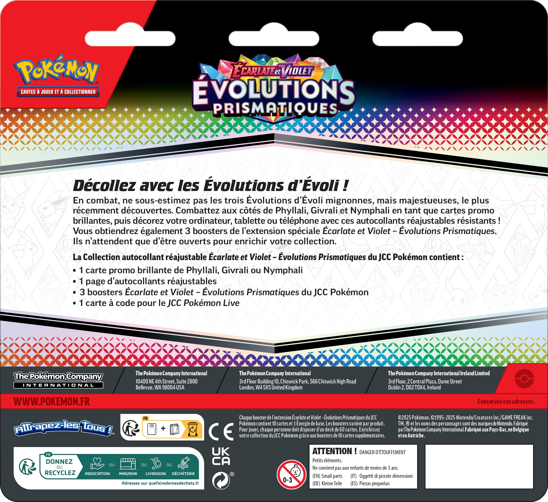 Pokémon TCD: Szkarłatna i fioletowa kolekcja naklejek z możliwością ponownego dopasowania - Ewolucje pryzmatyczne - Givrali (1 błyszcząca karta promocyjna i 3 boostery)