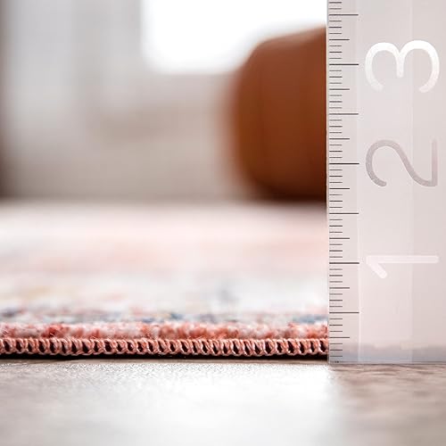 Miniatura 5 de nuLOOM Betty - Alfombra floral con flecos, 4 x 6 pies, color rojo