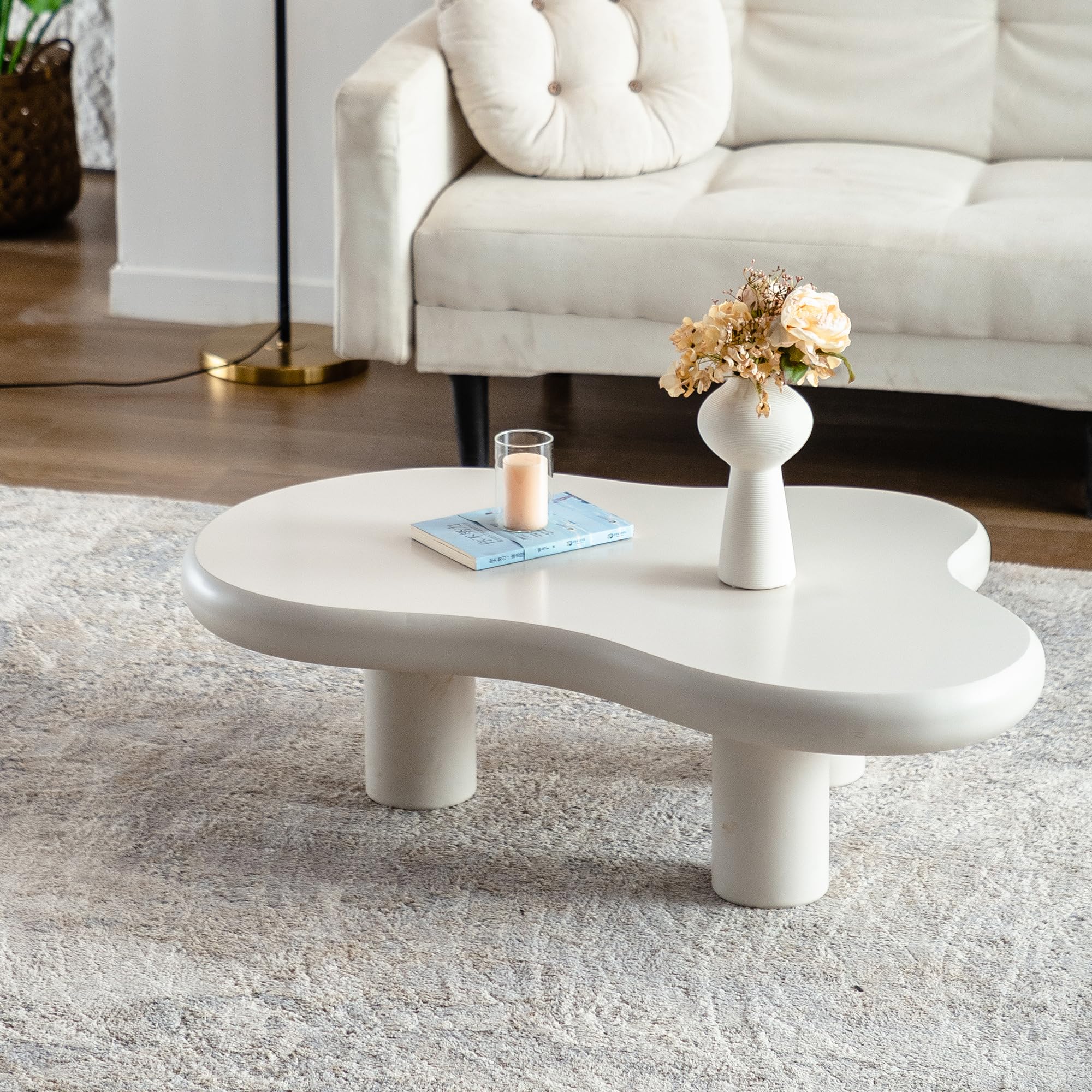 Amazon.com: Modern Cloud Coffee Table, Cream Style Irregular End