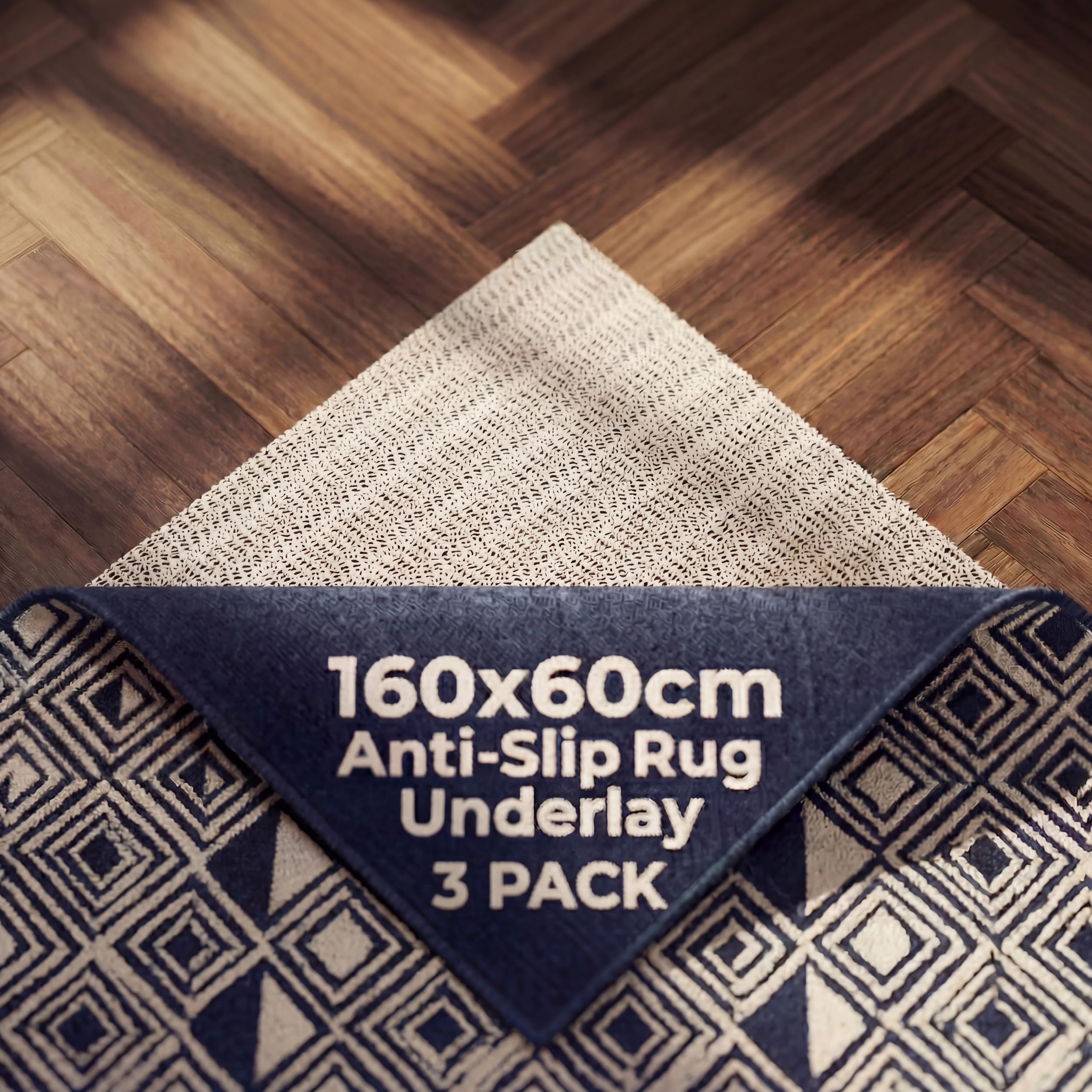 DIY Doctor Rug Gripper (3 Pack) – 160x60cm Non-Slip Matting Roll – Anti Slip Rug Underlay for Hardwood, Tile & Laminate – Rug Grip Stopper & Non-Slip Mat for Floors