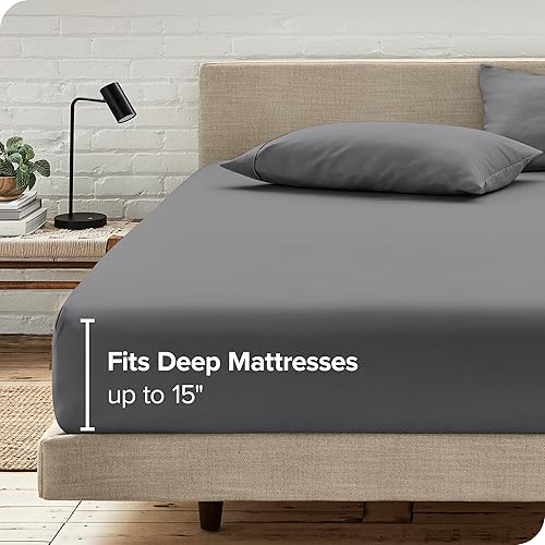 Miniatura 4 de Bare Home Juego de sábana bajera + funda de almohada, microfibra ultrasuave 1800 de alta calidad, hipoalergénica, resistente a las arrugas (King,