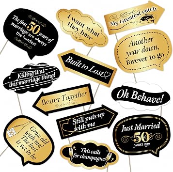 50th Wedding Anniversary Photo Booth Props 12