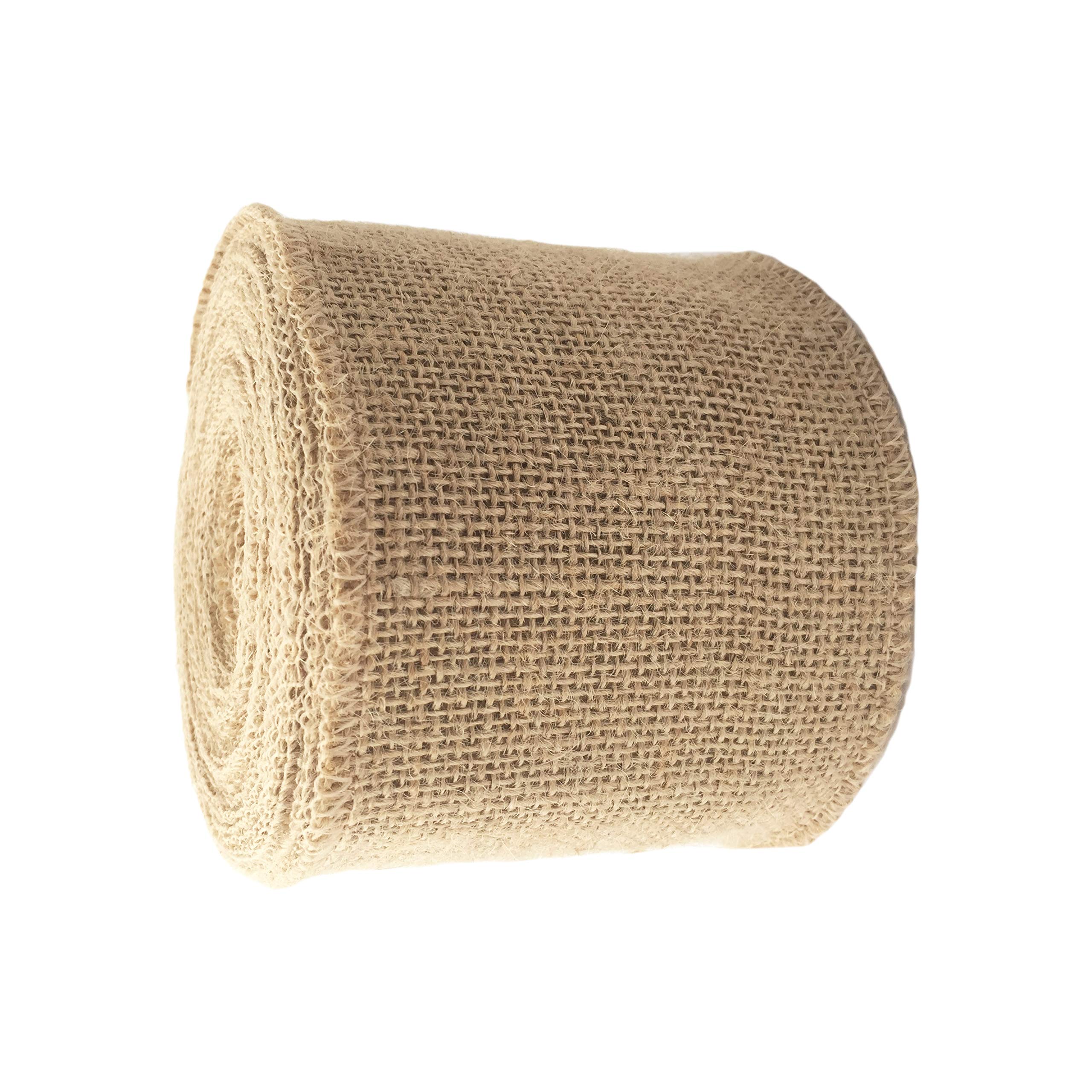 LWR CRAFTS Natural Burlap Ribbon 10 Meters (10cm), Natural Jute - Image 3
