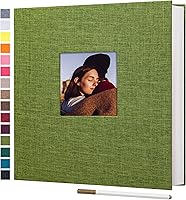 Vista 16 de potricher Álbum de Fotos Grande Autoadhesivo 3x5 4x6 5x7 8x10 Fotos Cubierta de Lino 40 Páginas en Blanco Álbum de Recortes Magnético DIY con un