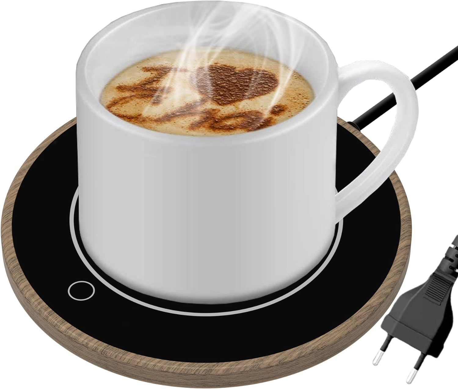 Chauffe-Tasse Électrique - 2 Températures (40-50°C & 50-60°C), Arrêt Auto 8h, Plaque Étanche, Pour Café, Thé, Lait