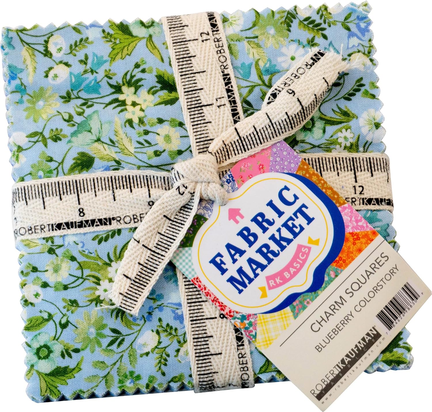Flowerhouse Fabric Market Blueberry 42 5-inch Squares Charm Pack Robert Kaufman CHS-1426-42