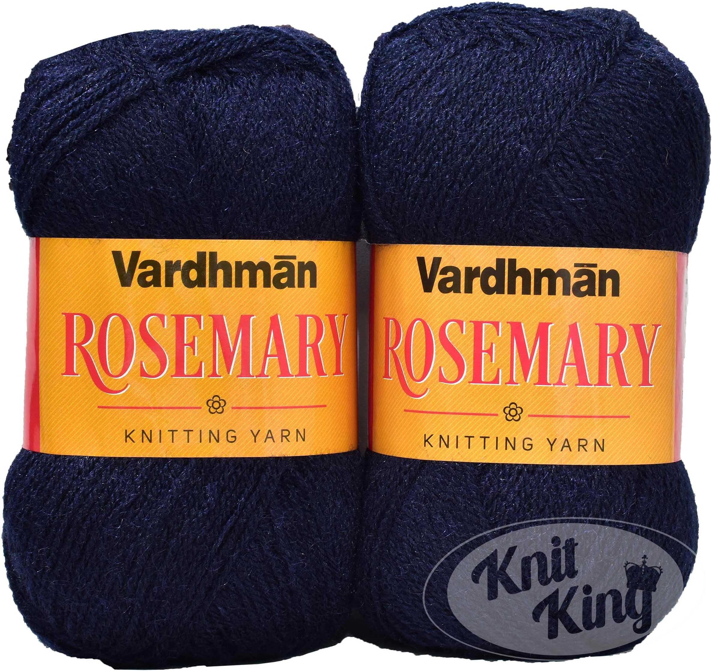 KNIT KING_Rosemary Navy (200 gm) Wool Ball Hand Knitting Wool/Art Craft Soft Fingering Crochet Hook Yarn, Needle Knitting Yarn Thread dye ZB