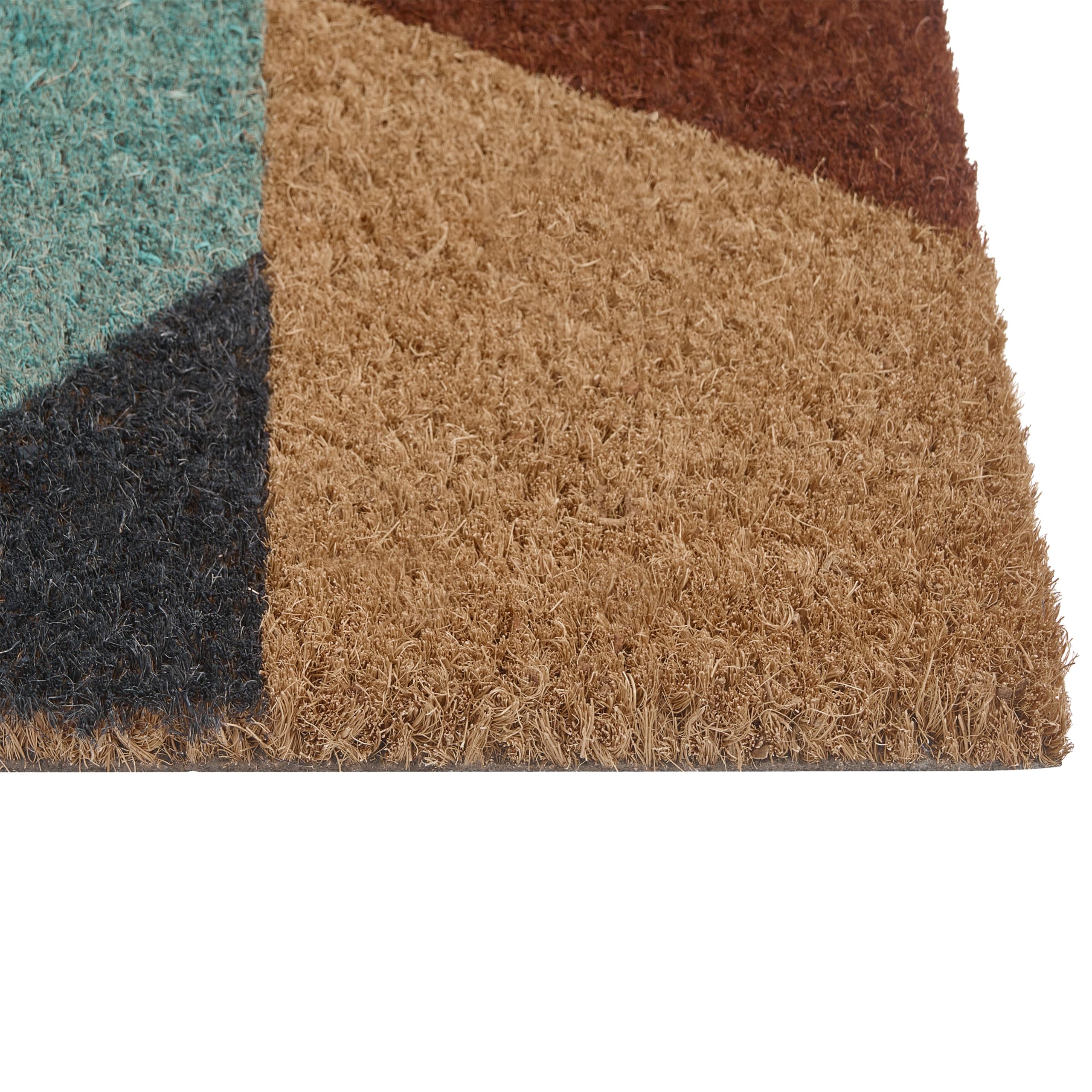 Beliani Paillasson d'Entrée en Fibre de Coco 45 x 75 cm Dessous PVC Antidérapant Motif Géométrique Multicolore Kipmik