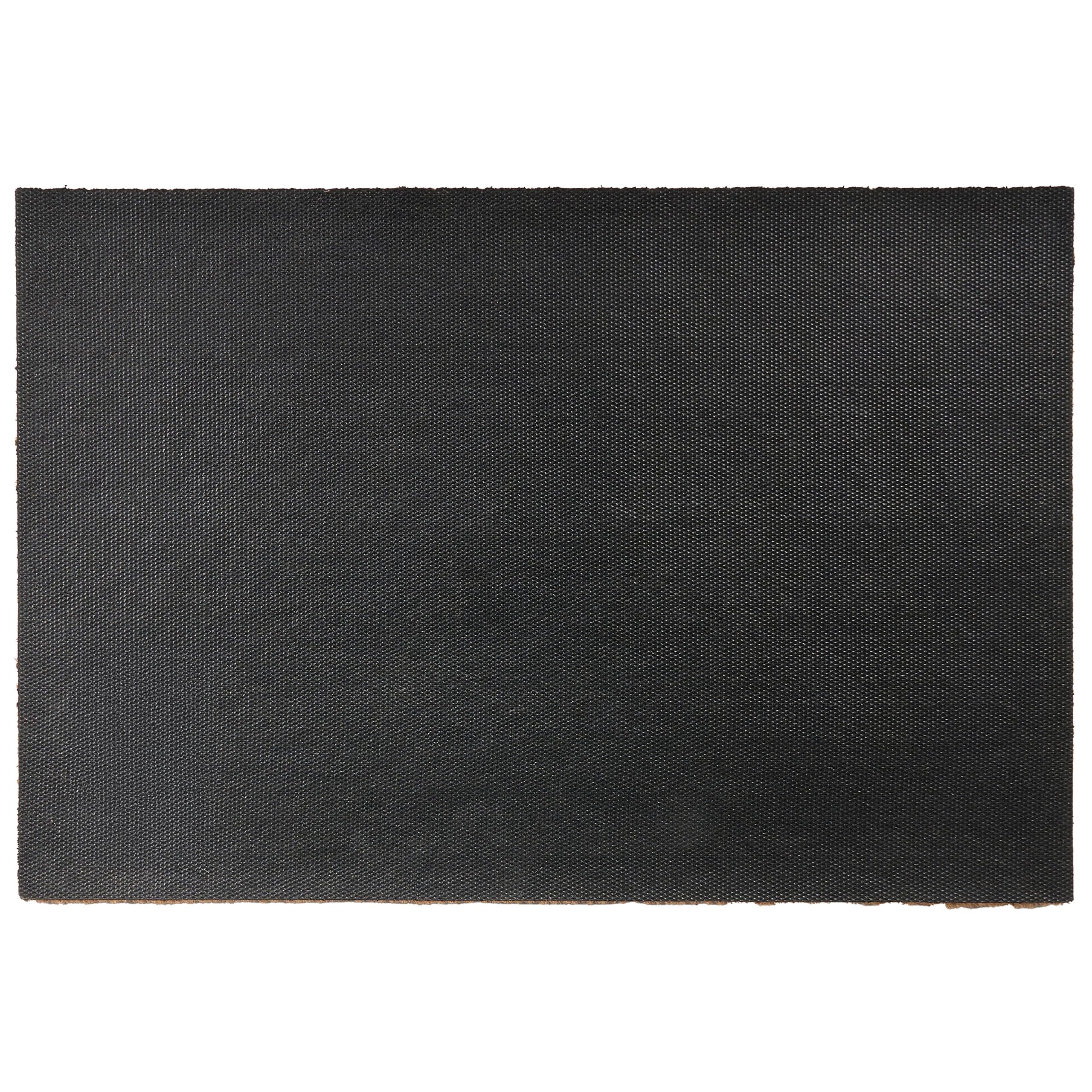 Beliani Paillasson en Fibre de Coco 60 x 90 cm Antidérapant Dessous en PVC Motif à Carreaux Beige et Noir Villasis