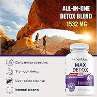 Vista 4 de Max Detox Supplement, Advanced Gut Cleanse Detox para mujeres y hombres con psyllium, chlorella, hierba hisopo y papaya, con complejo Acai